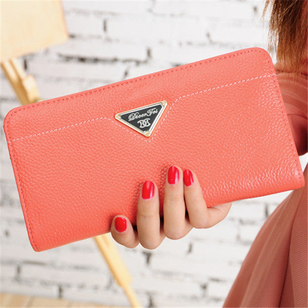 2016 fashion designer brand wallet genuine leather purse long women