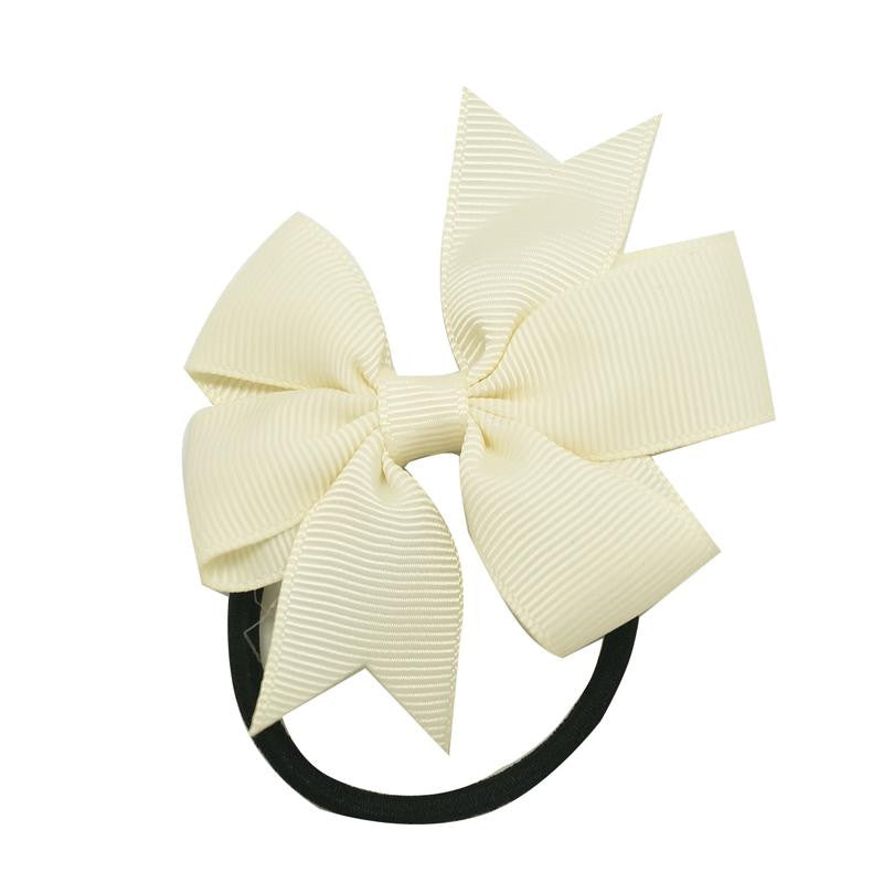 3" Baby Girl Solid Ribbon Hairbow Handmade Pinwheel Bows With Elastic Band Windmill - Shopy Max