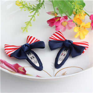 New Sale 1 lot=2 Pcs Bowknot Hairpins 17 colors Baby Hair Clip Summer Style