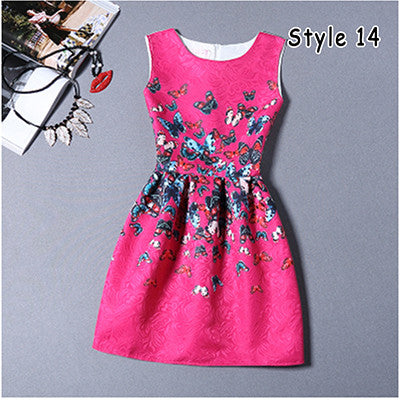 New 2016 Summer Vestido de Festa Female Clothing Vintage Print Sleeveless