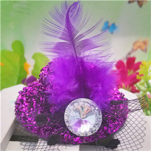 New 5cm Diameter Hat hair barrettes Party Prom Hair Clip With Fur