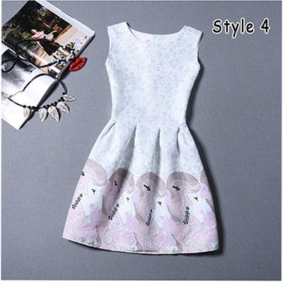 New 2016 Summer Vestido de Festa Female Clothing Vintage Print Sleeveless