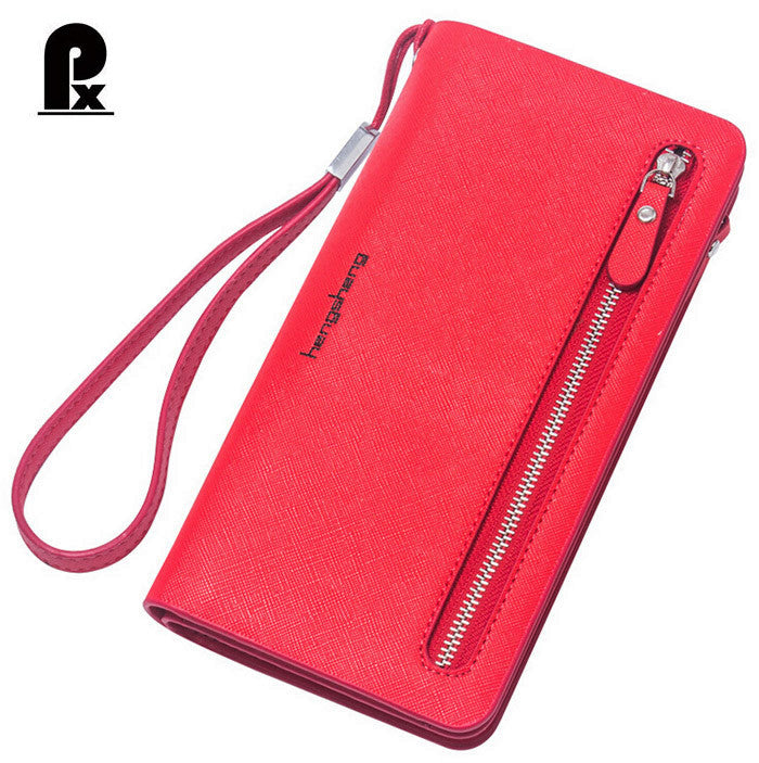 2016 luxury brand portfolio Women wallets PU leather female purse card holder Solid