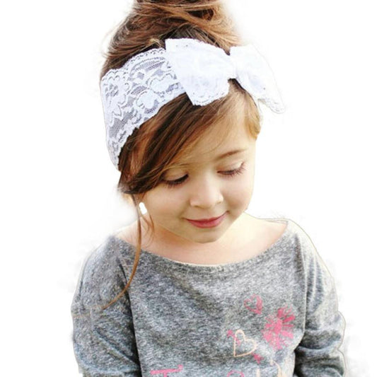 Hot Sale Baby Hair Bands Girls Boys Lace Big Bow Hair Band Baby Head Wrap