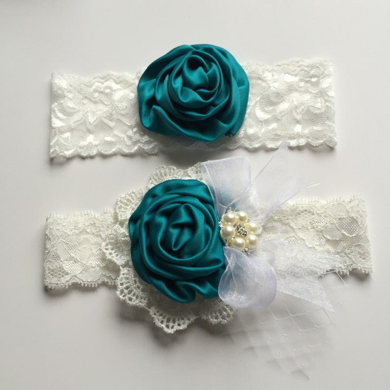 1set/lot  Satin Flower Matching Handmade Lace Bow Headband Baby Headband  Luxe Headband