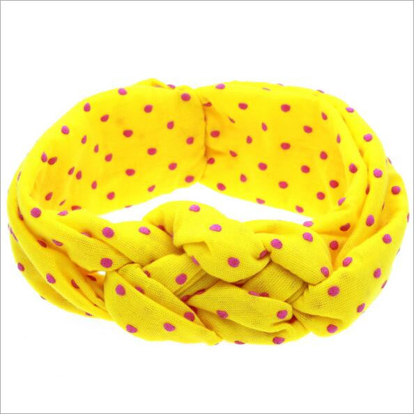 baby girls dot braided top knot twisted turban headband elastic for hair head bands wraps headbands accessories turbante wraps - Shopy Max