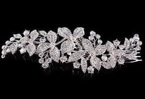 Fashion Wedding Women Bridal Jewelry Accessories Clear Rhinestone Crystals Flower Long - Shopy Max