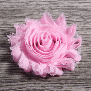 30pcs/lot 2.6" 15colors Fashion Chic Shabby Chiffon Flowers For Baby Hair Accessories 3D Frayed - Shopy Max