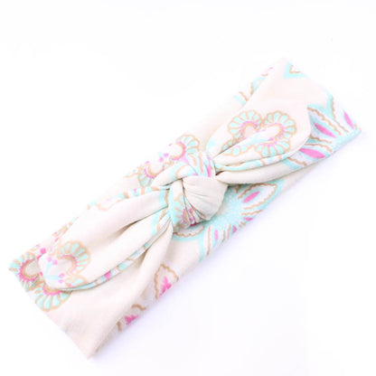 Newborn Floral Knotted Bow Headband Baby Girl Bunny ear Headband Infant Headband