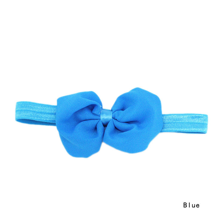 New High Quality 1pc 14 Colors Chiffon Bowknot Baby Headbands Solid Color