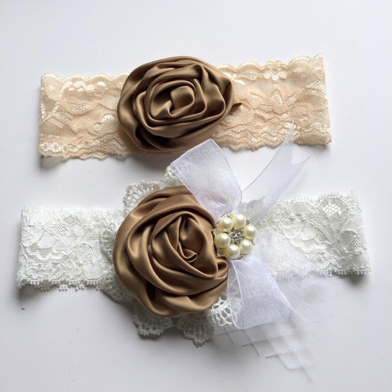 1set/lot  Satin Flower Matching Handmade Lace Bow Headband Baby Headband  Luxe Headband