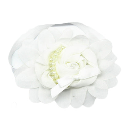 Fashion Baby Girl Headband 1pcs Rose Pearl Newborn Chiffon Flower Headband Baby Girls Infant