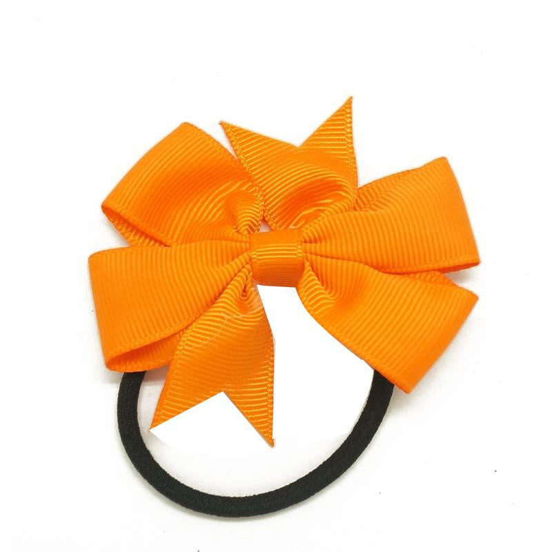 3" Baby Girl Solid Ribbon Hairbow Handmade Pinwheel Bows With Elastic Band Windmill - Shopy Max