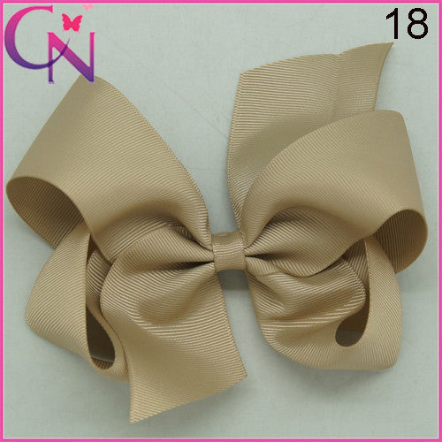 High Quality 6" Fashion Solid Ribbon Hair Bow For Baby Kids Girls Handmade Hair