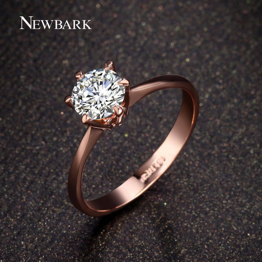 R212  Italina 18K Rose Gold Plated Wedding Ring Made with Genuine Austrian Crystals Full Sizes ring  gold ring free shipping - Shopy Max