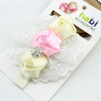 New Hot Fashion Elastic Headbands Rose Flower Crystal