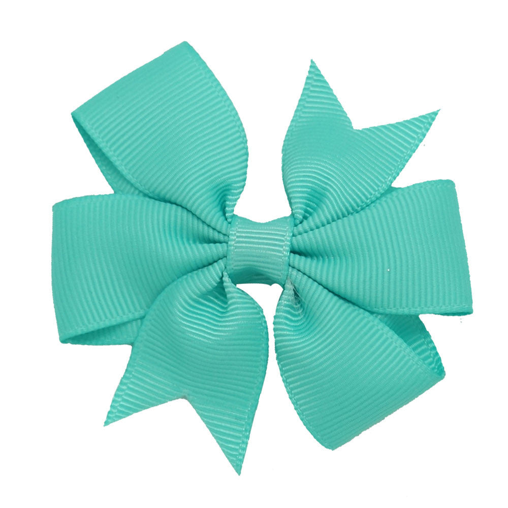 3" New Fashion High Quality Pinwheel Solid Hair Bow For Baby Girls Sweet Lovely Hairgrips - Shopy Max