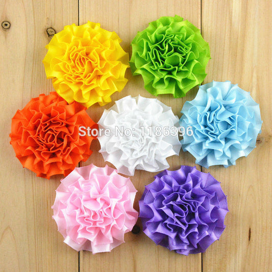 Chiffon Fold Fabric Flower Without Clips  For Baby Girls Hair Accessories Hand Craft DIY 5cm20colors 30pcs/lot