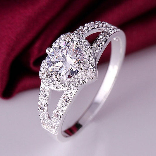 R338 new 925 sterling silver jewelry fashion charm woman high quality crystal CZ Ring - Shopy Max