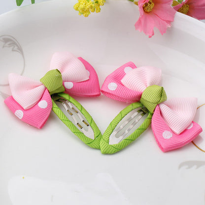 New Sale 1 lot=2 Pcs Bowknot Hairpins 17 colors Baby Hair Clip Summer Style