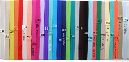 Hot Sale 29colors 1.5cm Shiny Thin Elastic Hair Bands Satin Ribbon Headband