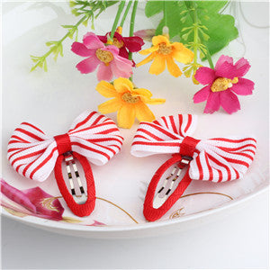 New Sale 1 lot=2 Pcs Bowknot Hairpins 17 colors Baby Hair Clip Summer Style