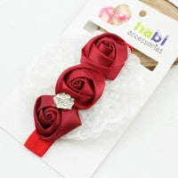 New Hot Fashion Elastic Headbands Rose Flower Crystal