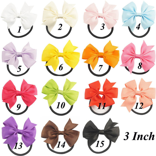 Lovely Pinwheel Hairbows For Girls Baby Infant Toddlers Small Hair Bow With Elastic