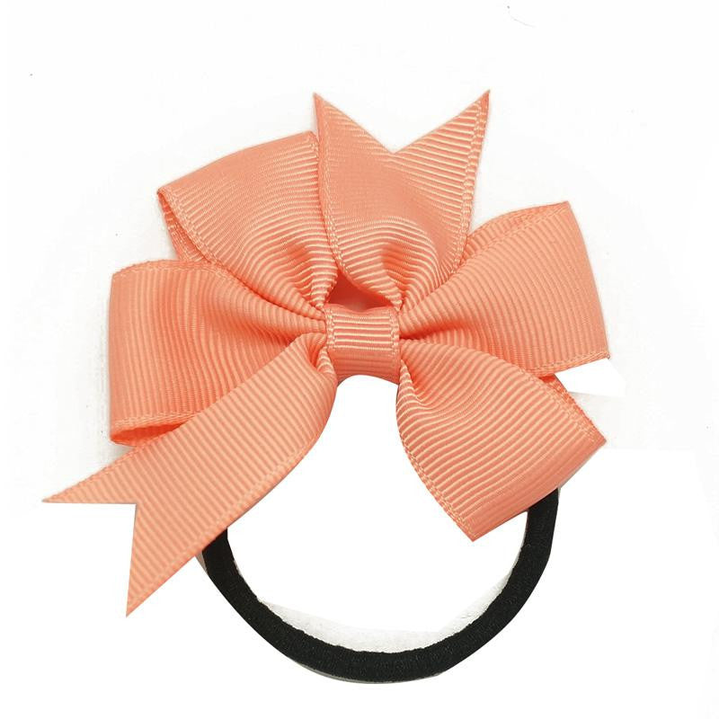 3" Baby Girl Solid Ribbon Hairbow Handmade Pinwheel Bows With Elastic Band Windmill - Shopy Max