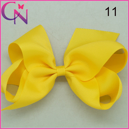 High Quality 6" Fashion Solid Ribbon Hair Bow For Baby Kids Girls Handmade Hair