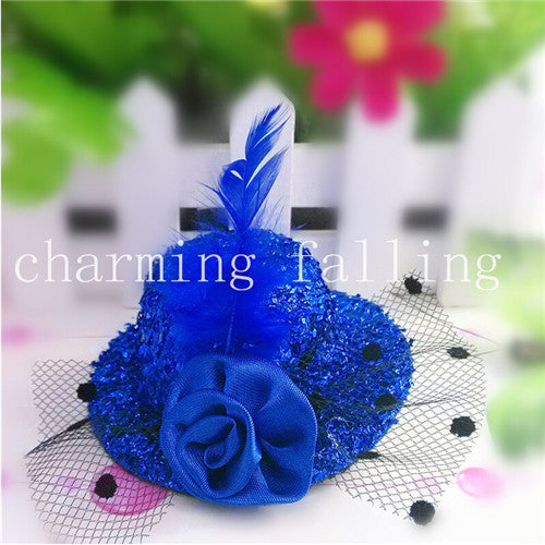 Christmas Gift 8cm Diameter Cap Hairpins Party Prom Hair Clip Fur Hat Children Flower Hair Accessories Women Barrettes