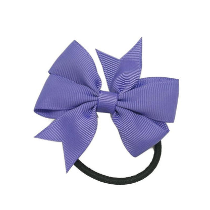 3" Baby Girl Solid Ribbon Hairbow Handmade Pinwheel Bows With Elastic Band Windmill - Shopy Max