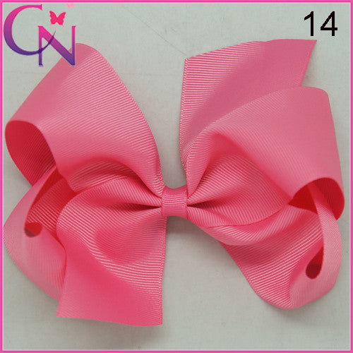 High Quality 6" Fashion Solid Ribbon Hair Bow For Baby Kids Girls Handmade Hair