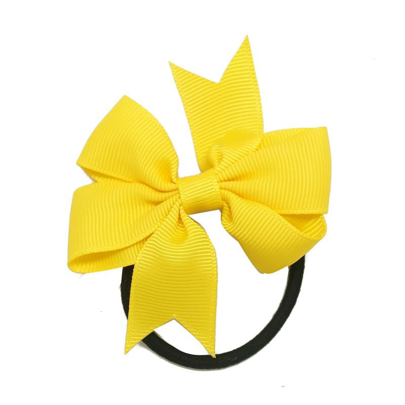 3" Baby Girl Solid Ribbon Hairbow Handmade Pinwheel Bows With Elastic Band Windmill - Shopy Max