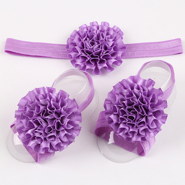 10Clrs Fashion Hot children Infant Baby Toddler girls flower Headband footband 3pcs - Shopy Max