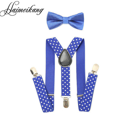 1Set Children Suspenders Bow tie Bow Tie Ties Adjustable Boys Girls Kid 3 Clip-on Y Back Elastic Braces Suspenders