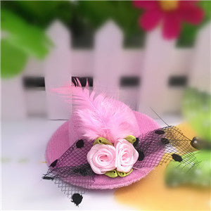 New 5cm Diameter Hat hair barrettes Party Prom Hair Clip With Fur