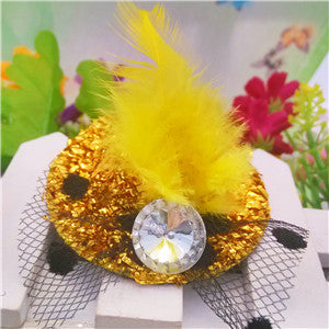 New 5cm Diameter Hat hair barrettes Party Prom Hair Clip With Fur