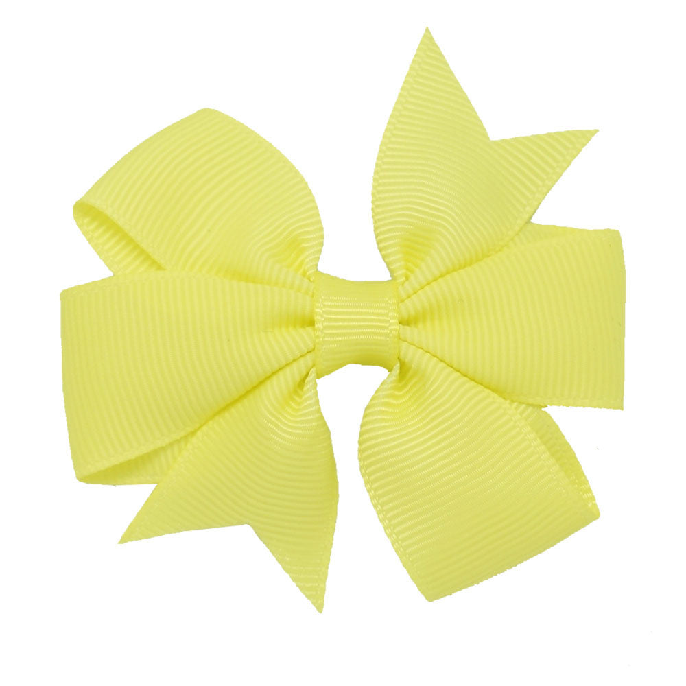 3" New Fashion High Quality Pinwheel Solid Hair Bow For Baby Girls Sweet Lovely Hairgrips - Shopy Max