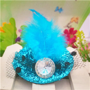 New 5cm Diameter Hat hair barrettes Party Prom Hair Clip With Fur