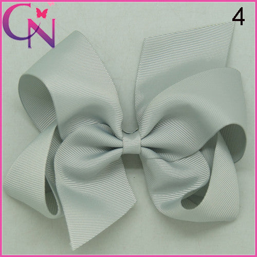 High Quality 6" Fashion Solid Ribbon Hair Bow For Baby Kids Girls Handmade Hair