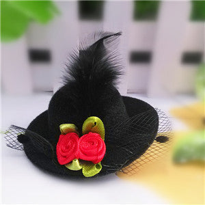 New 5cm Diameter Hat hair barrettes Party Prom Hair Clip With Fur