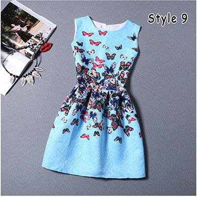 New 2016 Summer Vestido de Festa Female Clothing Vintage Print Sleeveless