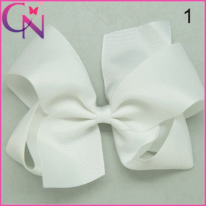 High Quality 6" Fashion Solid Ribbon Hair Bow For Baby Kids Girls Handmade Hair