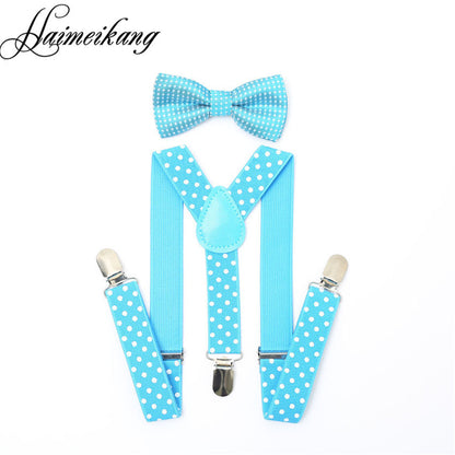 1Set Children Suspenders Bow tie Bow Tie Ties Adjustable Boys Girls Kid 3 Clip-on Y Back Elastic Braces Suspenders