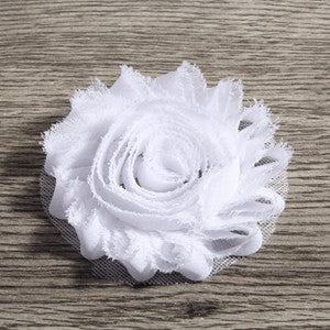 30pcs/lot 2.6" 15colors Fashion Chic Shabby Chiffon Flowers For Baby Hair Accessories 3D Frayed - Shopy Max