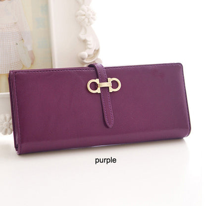 2016 High Quality Women Wallets Oil Wax Leather Long Ladies Luxury Purse