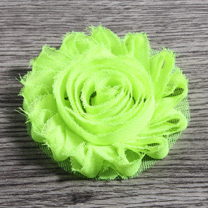 30pcs/lot 2.6" 15colors Fashion Chic Shabby Chiffon Flowers For Baby Hair Accessories 3D Frayed - Shopy Max