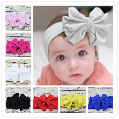 5" Cotton Large Bowkont Baby girls Headbands Vintage sector Big bows For Children