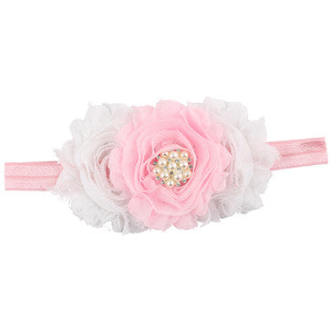 1pcs new cute Baby 3 Flower Headband Newborn baby girls Headwear Pearl hair band Kids hair accessories H2